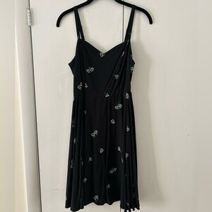 Black Floral Spaghetti Strap Dress
